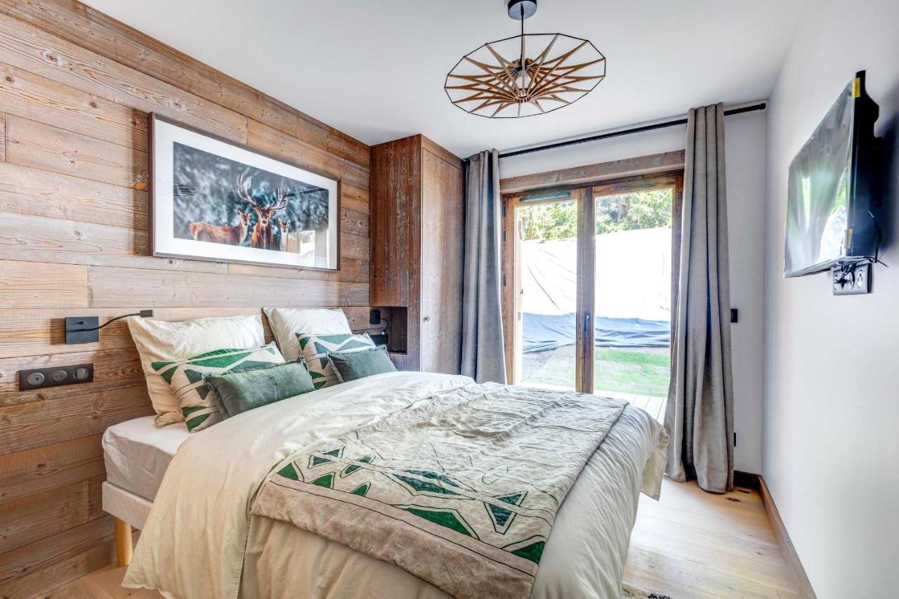 4-Room Apartment With Garden, Gym And Shared Spa Megeve Bagian luar foto
