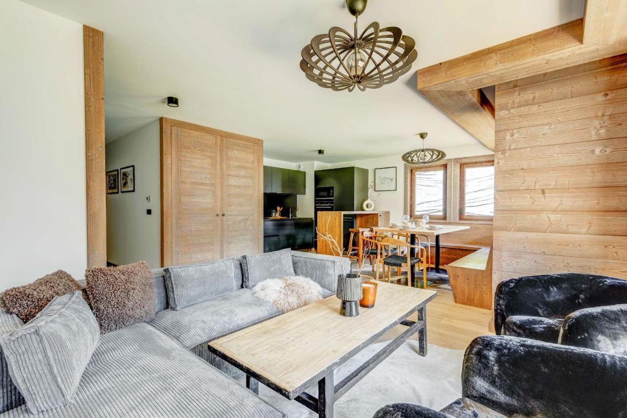 4-Room Apartment With Garden, Gym And Shared Spa Megeve Bagian luar foto