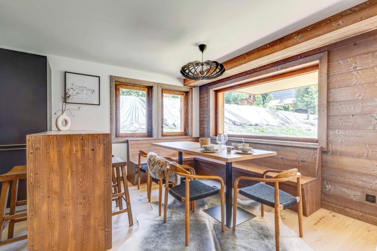 4-Room Apartment With Garden, Gym And Shared Spa Megeve Bagian luar foto