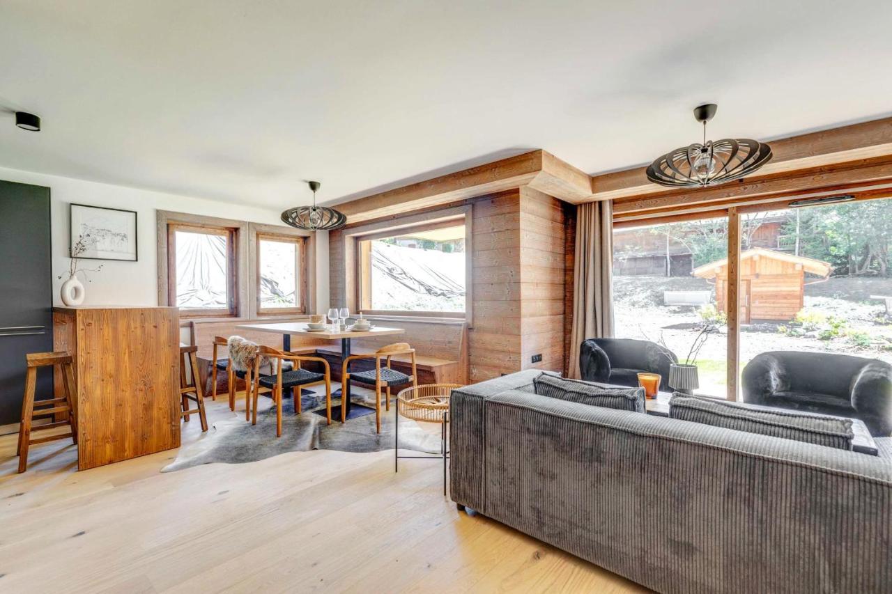 4-Room Apartment With Garden, Gym And Shared Spa Megeve Bagian luar foto