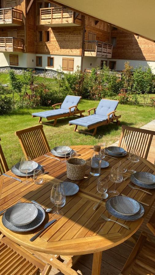 4-Room Apartment With Garden, Gym And Shared Spa Megeve Bagian luar foto