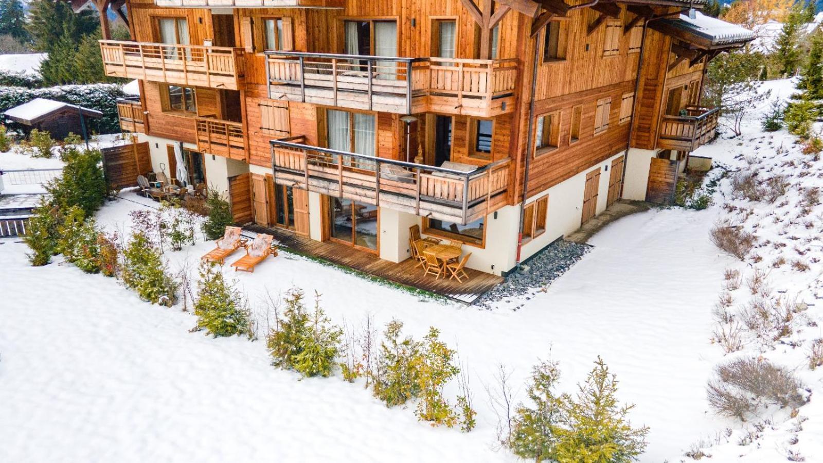 4-Room Apartment With Garden, Gym And Shared Spa Megeve Bagian luar foto