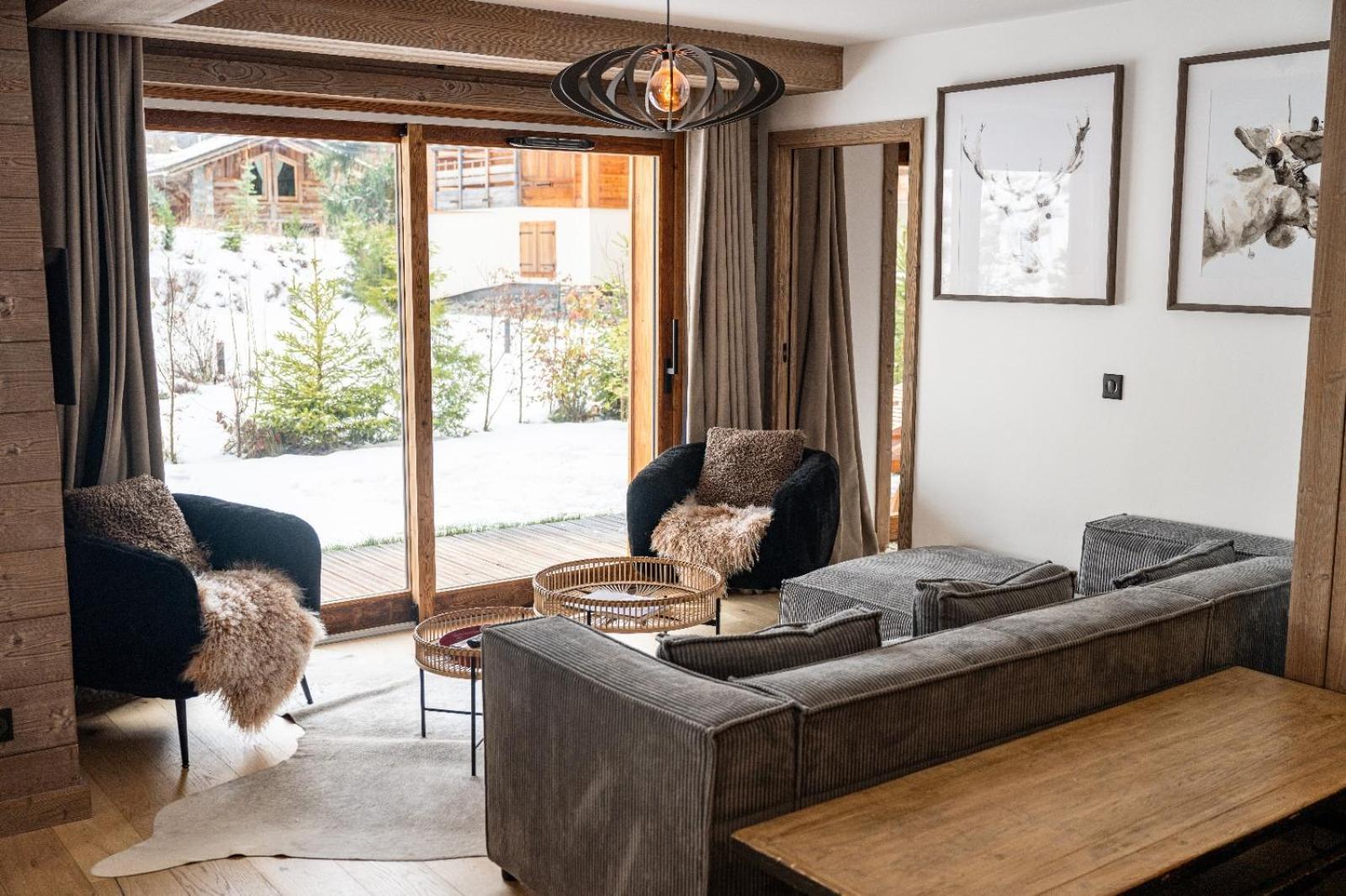 4-Room Apartment With Garden, Gym And Shared Spa Megeve Bagian luar foto