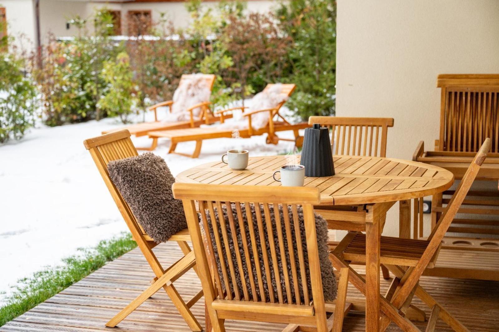 4-Room Apartment With Garden, Gym And Shared Spa Megeve Bagian luar foto